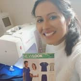 Noreen Naz, a volunteer stitcher is among a network of dozens of home sewers who are appealing for cash for fabric as they race to fulfil hundreds of requests for clinical scrubs. Photo: Noreen Naz/PA Wire