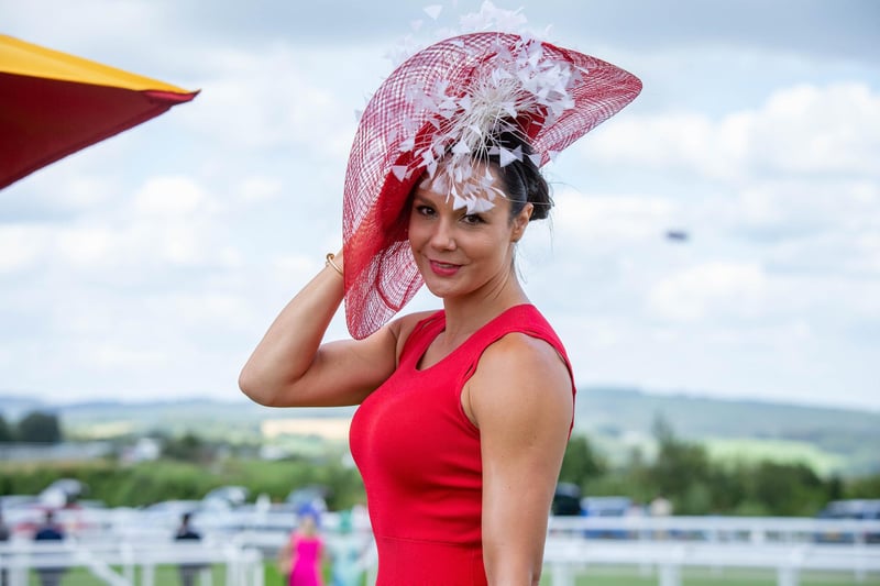 Ladies Day at Qatar Goodwood Festival, Goodwood on 29th July 2021
Pictured: Jenny Pacey from London
Picture: Habibur Rahman