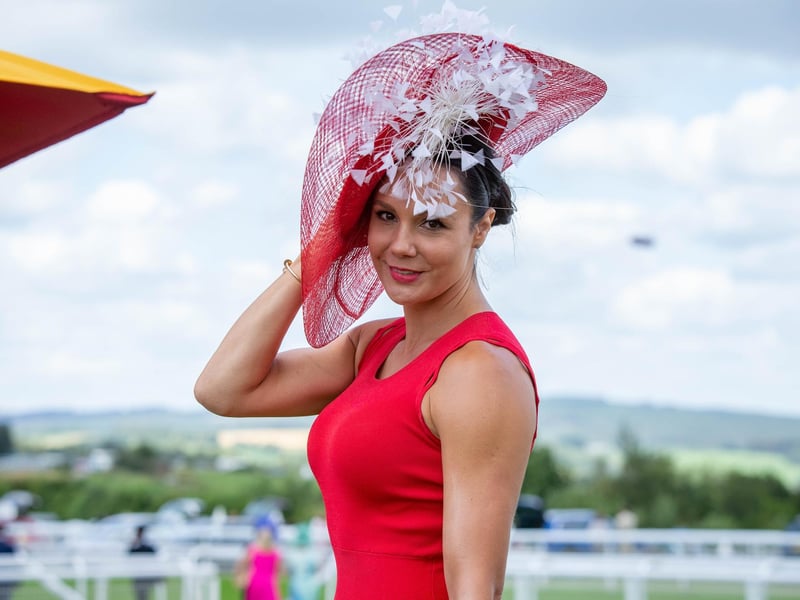 Ladies Day at Qatar Goodwood Festival, Goodwood on 29th July 2021
Pictured: Jenny Pacey from London
Picture: Habibur Rahman
