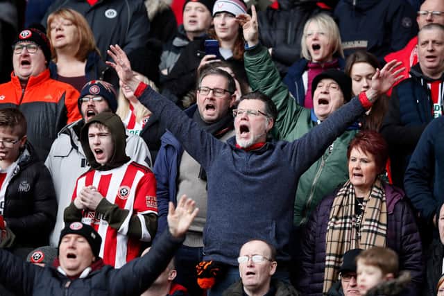 Blades fans in fine voice against Norwich: Simon Bellis/Sportimage