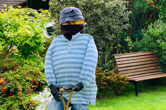 One of the scarecrows at this year's Wadsley Festival was getting up to a little gardening