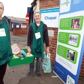 Sheffield S6 Foodbank at the Chapel at St Thomas Philadelphia on Gilpin Street. Pictured are volunteers Andrew Hook and Dave Burton.