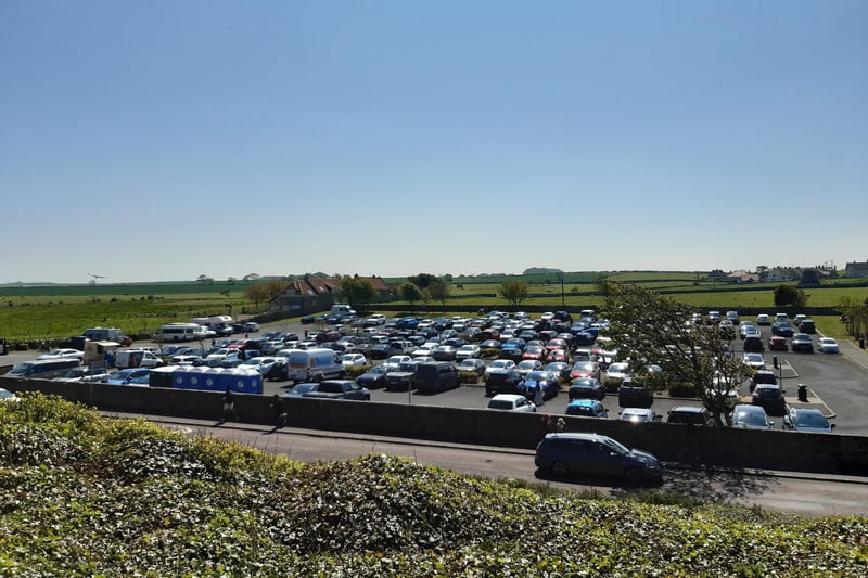 Bamburgh's main car park was full, as was Seahouses'.