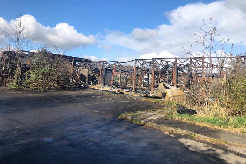 The scene of last night's fire at the former Cusworth Centre on Cusworth Lane