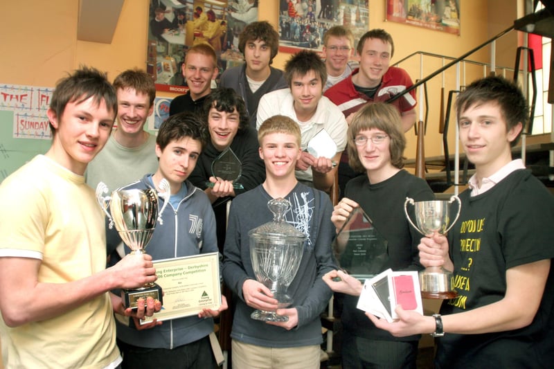 These lads from Brookfield School in Chesterfield have plenty to smile about after winning awards in a Young Enterprise competition in 2006.
