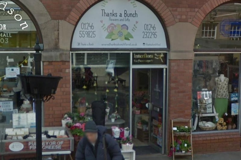 Thanks A Bunch, in Chesterfield's Market Hall, is open for contact-free deliveries and click and collect. (http://www.thanksabunchflorist.info)