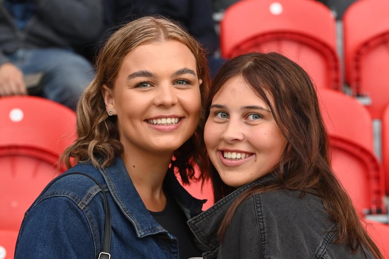 A pair of Rovers fans in the stadium during the friendly with Newcastle United