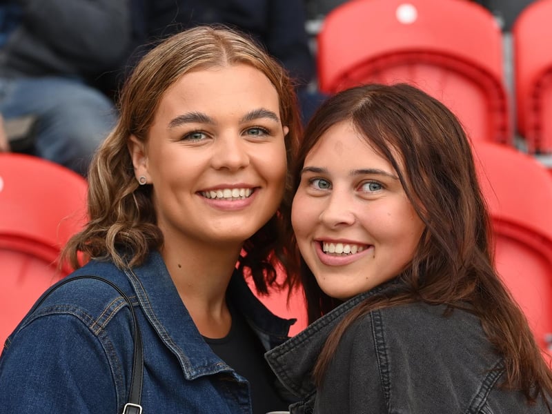 A pair of Rovers fans in the stadium during the friendly with Newcastle United