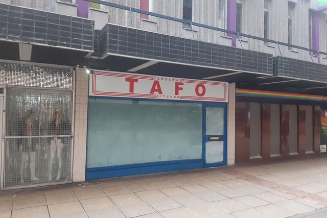 This former takeaway at the bottom of The Moor in Sheffield city centre, where food was available from vending units, has been closed for some time