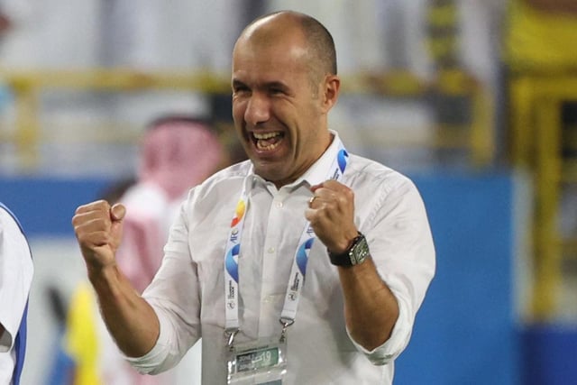 Hilal's coach Leonardo Jardim celebrates the win in the AFC Champions League semifinal football match between KSA's Al-Nassr and KSA's Al-Hilal on October 19, 2021, at the Mrsool Park Stadium in Riyadh.