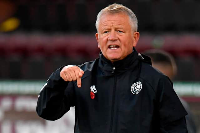 Sheffield United manager Chris Wilder. (Photo by PETER POWELL/POOL/AFP via Getty Images)