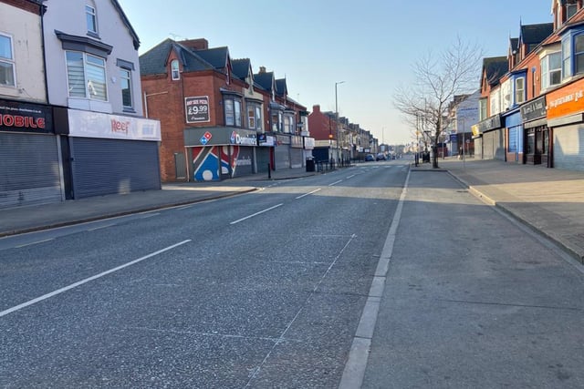 Normally, one of the busiest parts of Hartlepool town centre, this stretch of York Road between Park Road and the Burn Valley roundabout looked more like a ghost town on Thursday.