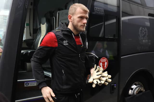 Adam Davies arrives for Sheffield united's third round tie at Millwall: Paul Terry / Sportimage