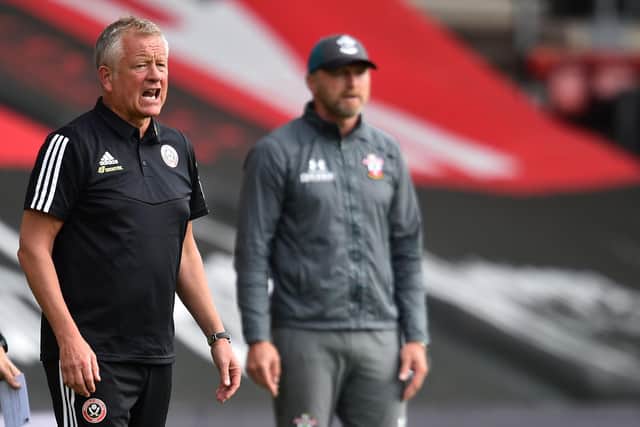Sheffield United manager Chris Wilder will go head-to-head with Ralph Hasenhüttl when his Blades side take on Southampton this weekend. (Photo by Glyn Kirk/Pool via Getty Images)