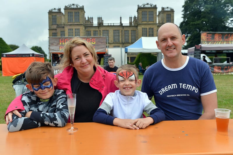 The Bowater family of Seb, Deb, Ben and James enjoy the festival.