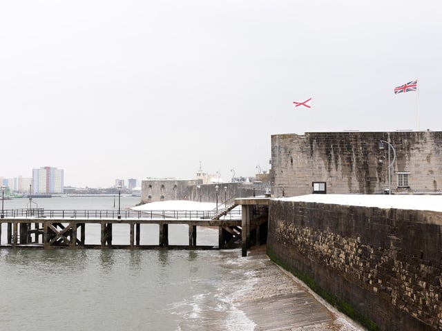 Old Portsmouth covered in snow in March 2018. Picture Credit: Keith Woodland