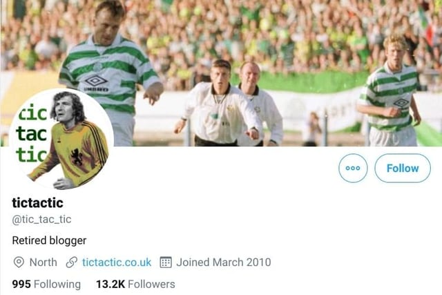 'Retired blogger' still tweets and has more than 13,000 Twitter users reading his 25k tweets and posts on Celtic's set-up, formation and performances. 
Twitter - @tic_tac_tic