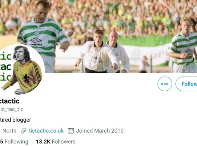 'Retired blogger' still tweets and has more than 13,000 Twitter users reading his 25k tweets and posts on Celtic's set-up, formation and performances. 
Twitter - @tic_tac_tic