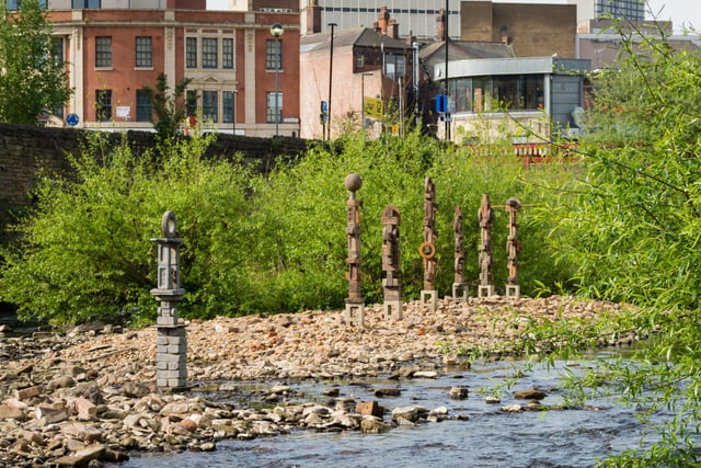 These constantly changing sculptures on the banks of Sheffied's River Don are the work of artist Daniel Bustamante