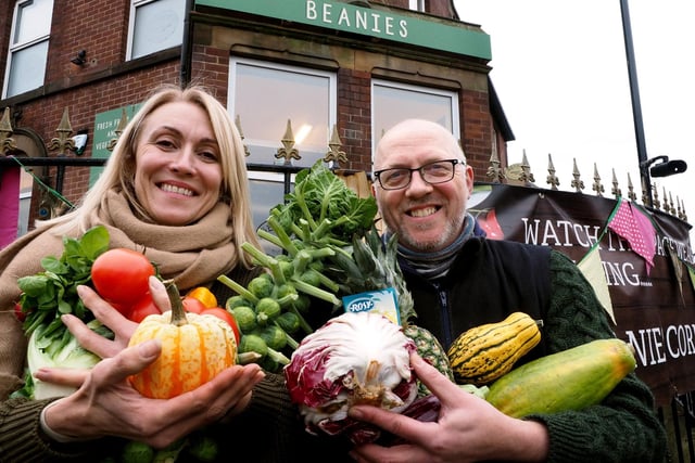 Beanies Wholefoods opened their new shop and cafe at Beanies Corner: Beanies coop members Isabella Hitchcock and Chris Baldwin on opening day in 2019