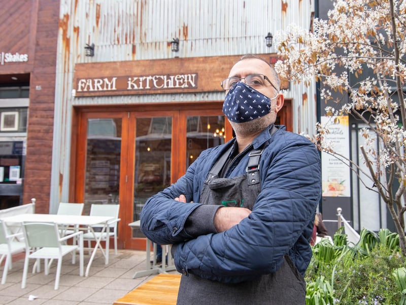 Nino Taycur, owner of Farm kitchen, Palmerston road, Southsea on 12 April 2021. Picture: Habibur Rahman