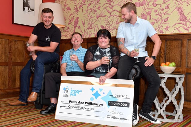 Paula Williamson celebrated with her husband Geoff and their two sons, Jack and Ian in 2019 after winning £1mil. At the time, the Barnsley dinner lady revealed no plans of leaving her job, and that she would spend the fortune on purchasing her sons their own homes. She said: "I keep having to pinch myself and tell myself that I really am a millionaire."