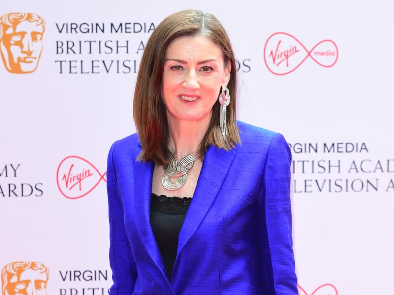 Amanda Berry wore a blue suit to the Baftas.