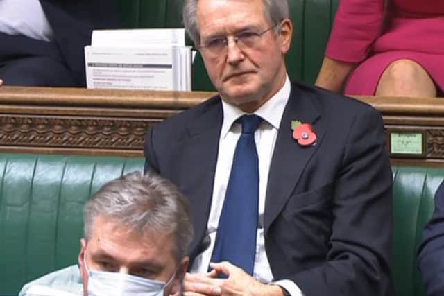 Former Cabinet minister Owen Paterson in the House of Commons, London, as MPs debated an amendment calling for a review of his case after he received a six-week ban from Parliament over an "egregious" breach of lobbying rules. PA Wire