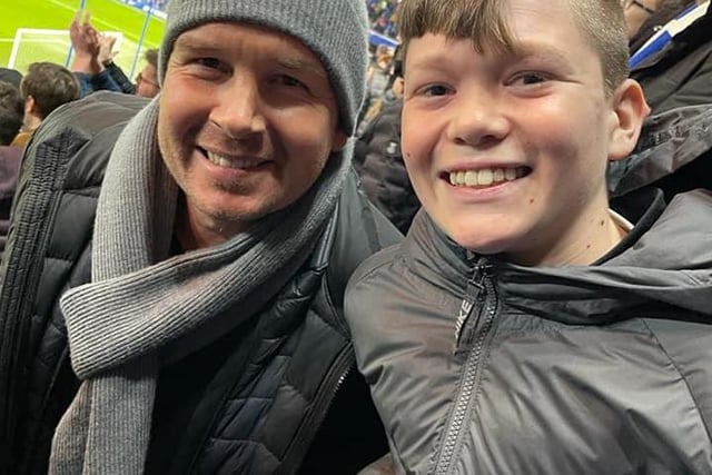 Debbie Lewin sent in this photo of Jack Lewin with Spireites legend Kevin Davies