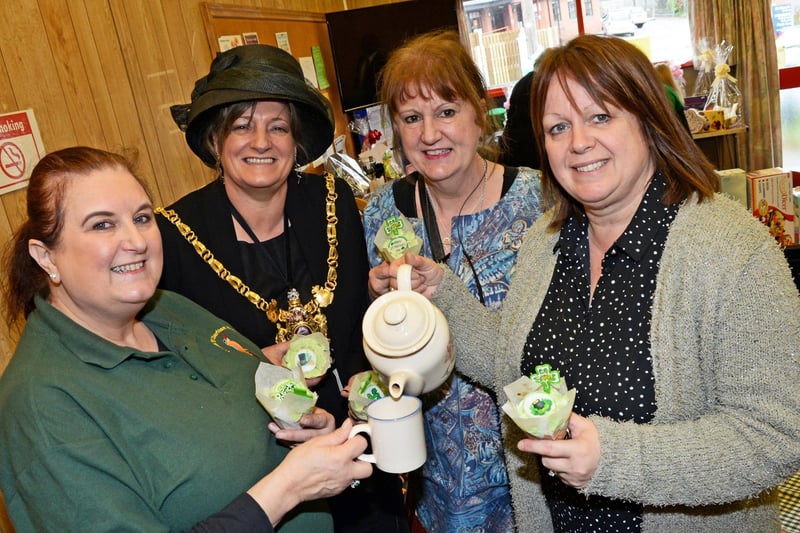 Friends of Charlton Brook, Sheffield organised a St Patrick's Day tea in March 2017 to raise funds for play equipment. Sheffield Lord Mayor Denise Fox is pictured with, from left, Sheila Constance, chairman, Barbara Howard-Brisk, volunteer, and Micheele Dickinson, fundraiser