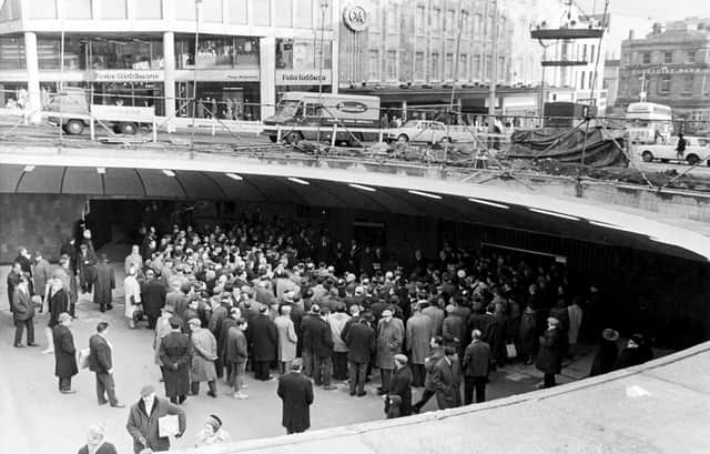 The official opening of the 'Hole in the Road' Castle Square subway, November 27, 1967