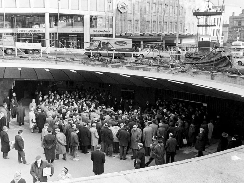 The official opening of the 'Hole in the Road' Castle Square subway, finally took place on November 27, 1967. Photo: Sheffield Newspapers