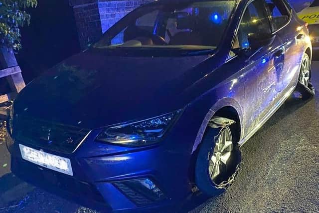 There was no escape for the driver of this Seat Ibiza