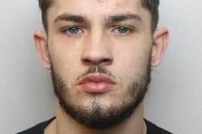 Pictured is Harrison Sargent, aged 21, of Dale Park, The Dale, Woodseats, Sheffield, who has been sentenced to five years and six months of custody after he admitted unlawful wounding, possessing cannabis with intent to supply, possessing a prohibited weapon and possessing criminal property, namely money.