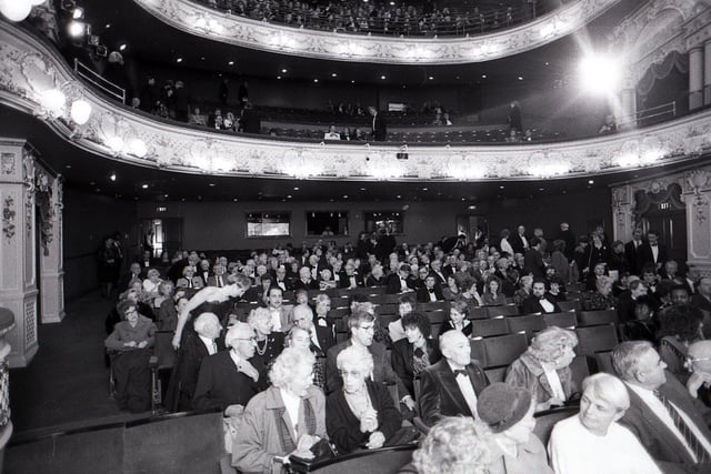 The audience taking their seats for the reopening night of the Lyceum Theatre, Sheffield