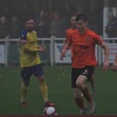 Sam Reed in action for Brighouse Town - he's been on trial at Sheffield Wednesday. (Image by Steven Ambler)