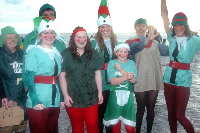 Santa's elves were loving the Sunderland Lions Club annual Boxing Day Dip at Seaburn in 2012.