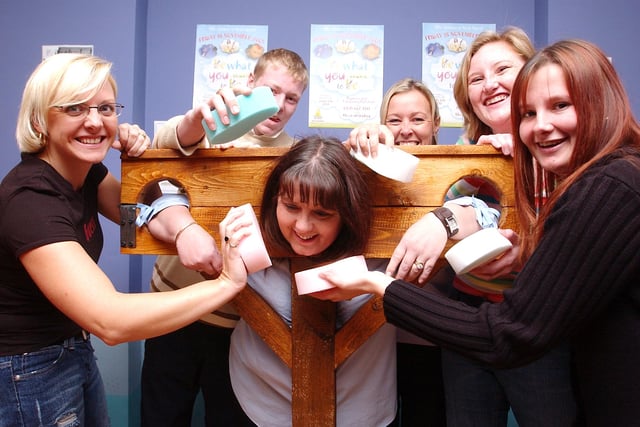 Were you pictured in the stocks at Cafe 177 in 2005?