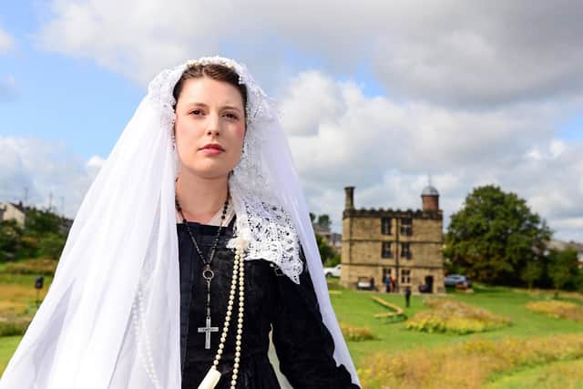 Mary Queen of Scots, pictured during the Terrible Tudors and Fabulous Falconry event.  Picture: Marie Caley NSST-18-08-19-TerribleTudors-6