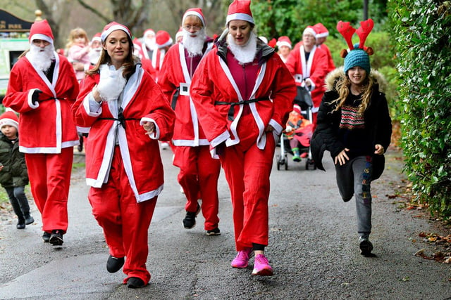 Runners dressed up as the man himself for the Alice House Hospice Santa Run.