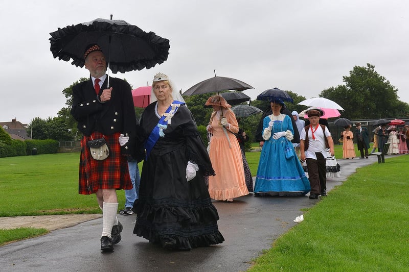 Members of the Victorian and Yesteryear Society parade at the opening of the Victorian Festival. Does this bring back happy memories?
