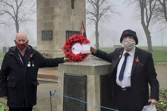 Hucknall – Councillors Jim Blagden and John Wilmott at the War Memorial in Hucknall. Picture Ashfield District Council