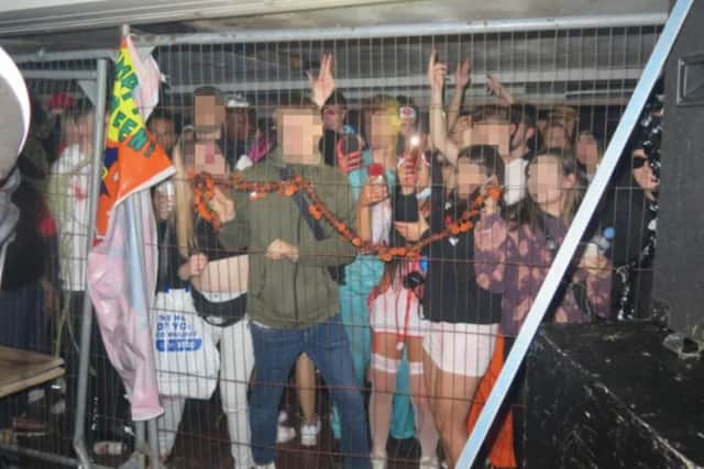 More than 300 people attended the illegal rave at an abandoned building in Sheffield (photo by Joel Moore, The Tab)