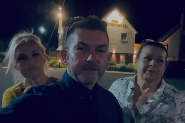 The manager thought it was haunted – and now investigators called to the Winter Green pub near Sheffield agree. PIctured outside the pub are WAH Paranormal investigators Hayley Whitehouse, Andy Pollard, and Wendy Whitehouse.