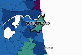 The case rate is 61.1 per 100,000 people  - the eighth lowest in and around Wearside. Five cases were recorded in the area in seven days.