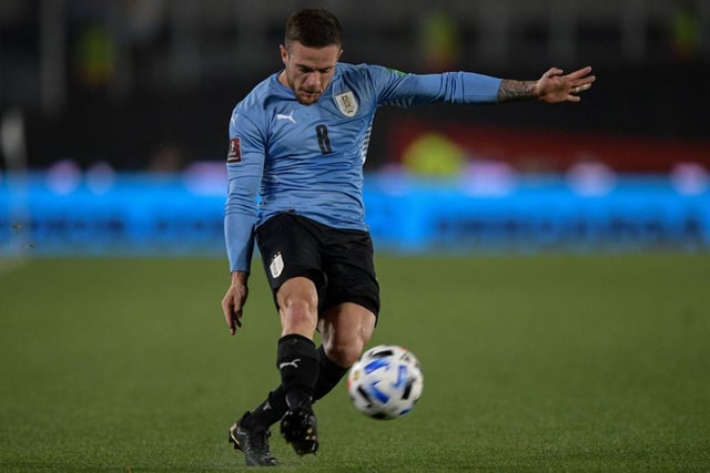 Cagliari midfielder Nahitan Nandez is still an ‘object of desire’ for Tottenham. Leeds have also been linked in the past. (Calcio Casteddu)

(Photo by JUAN MABROMATA/AFP via Getty Images)