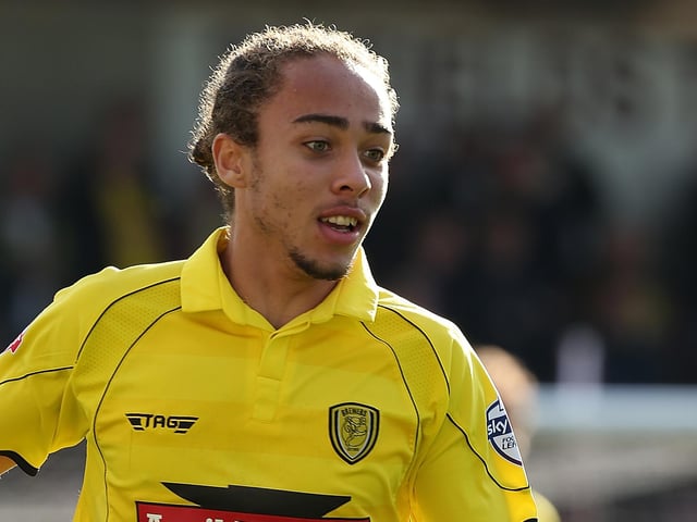 Still the same haircut but a lot less facial hair. Harness during his Burton days featuring against Northampton as an 18-year-old.