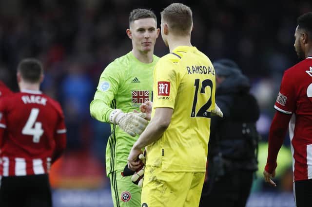 Dean Henderson of Sheffield Utd and Aaron Ramsdale of Bournemouth - picture date: 9th February 2020. Simon Bellis/Sportimage