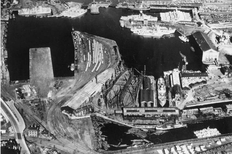 An aerial photograph showing Gray's North yard. Photo: Hartlepool Museum Service.