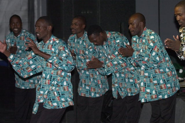 Another picture from the centre's afterlife before the students' union opened - Zimbabwean acapella group Imbizo on stage during a modal music festival in 2002.